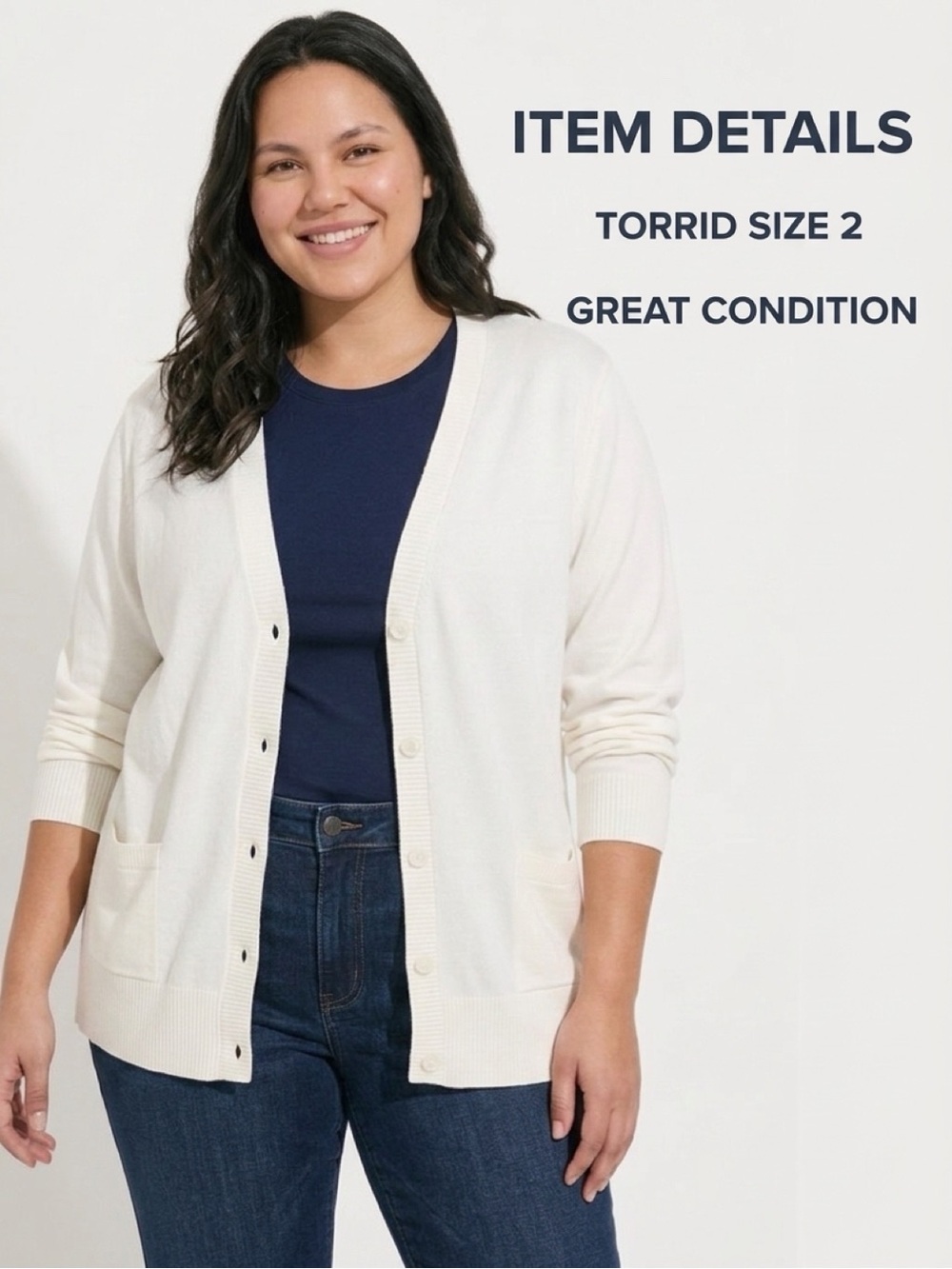torrid Ivory Button-Front Cardigan Sweater